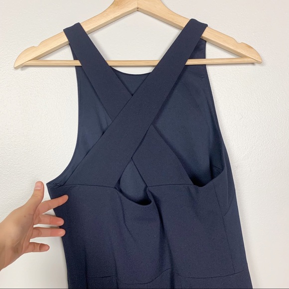 BHLDN Classy Navy Maxi Dress Criss Cross Straps 10 - Picture 9 of 14